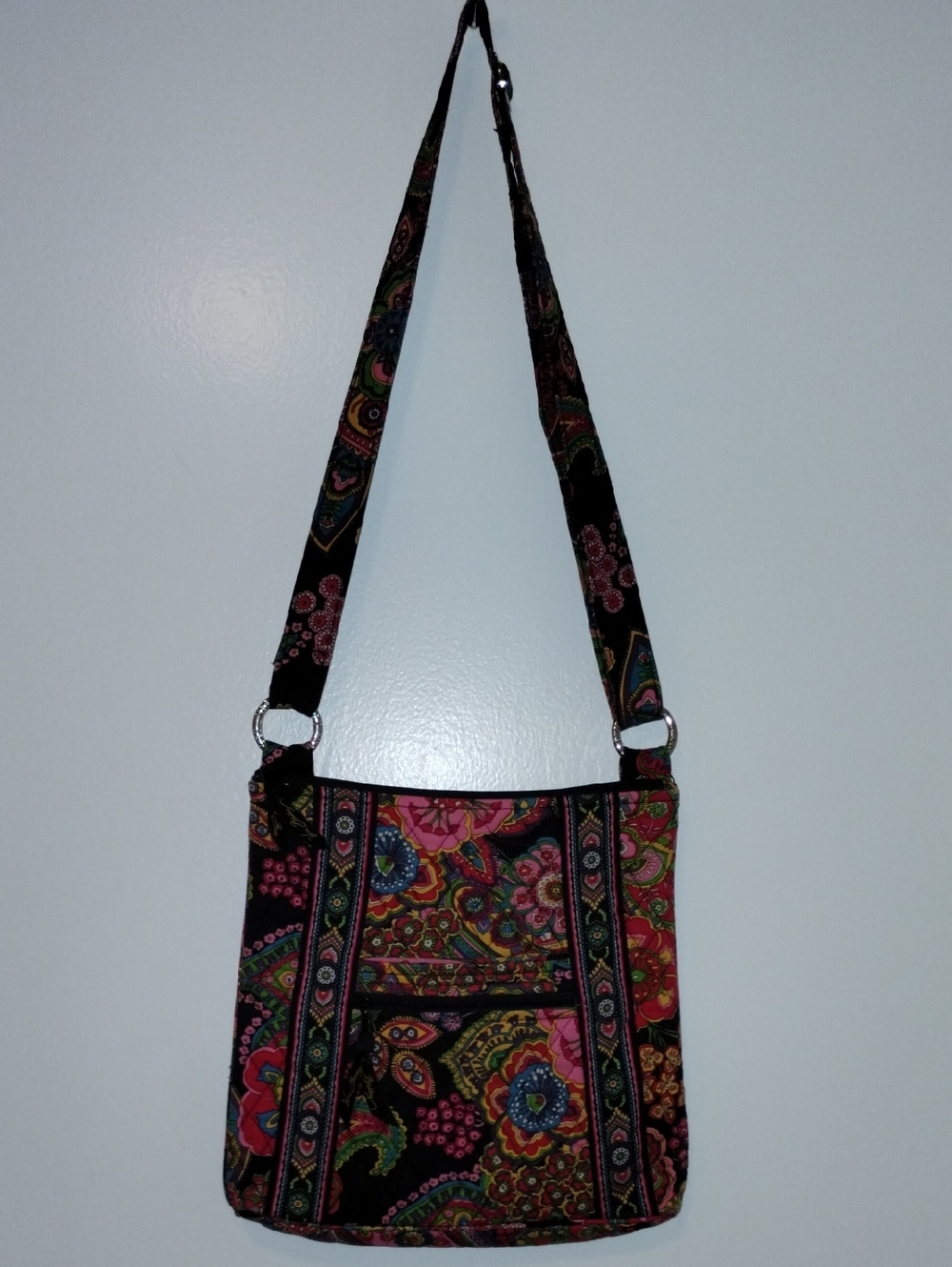 Vera Bradley Black Multicolor Paisley Crossbody Purse